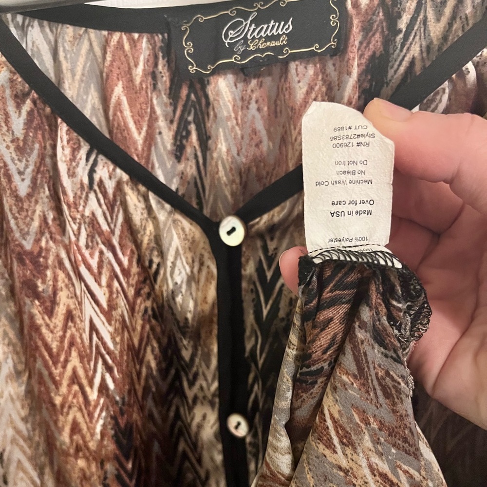 Status By Chenault Button Down Boho Chic Blouse. … - image 7